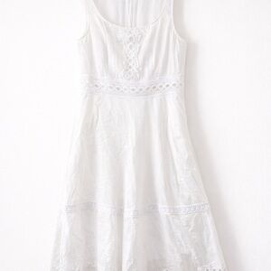 J.Crew White Eyelet Lace Midi Dress Cottagecore Cotton Sundress